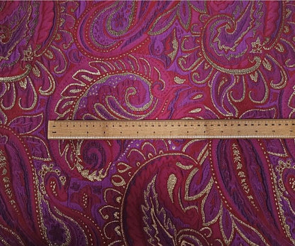 Gold Thread Paisley Jacquard Fabric - 56" Wide Designer Clothing