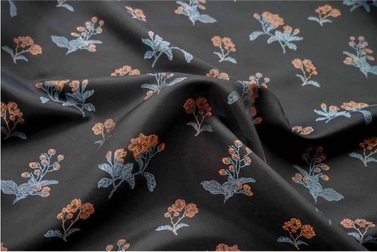 Floral Rayon Blend Fabric: Bohemian Upholstery, Costume, Handbag - 65"W
