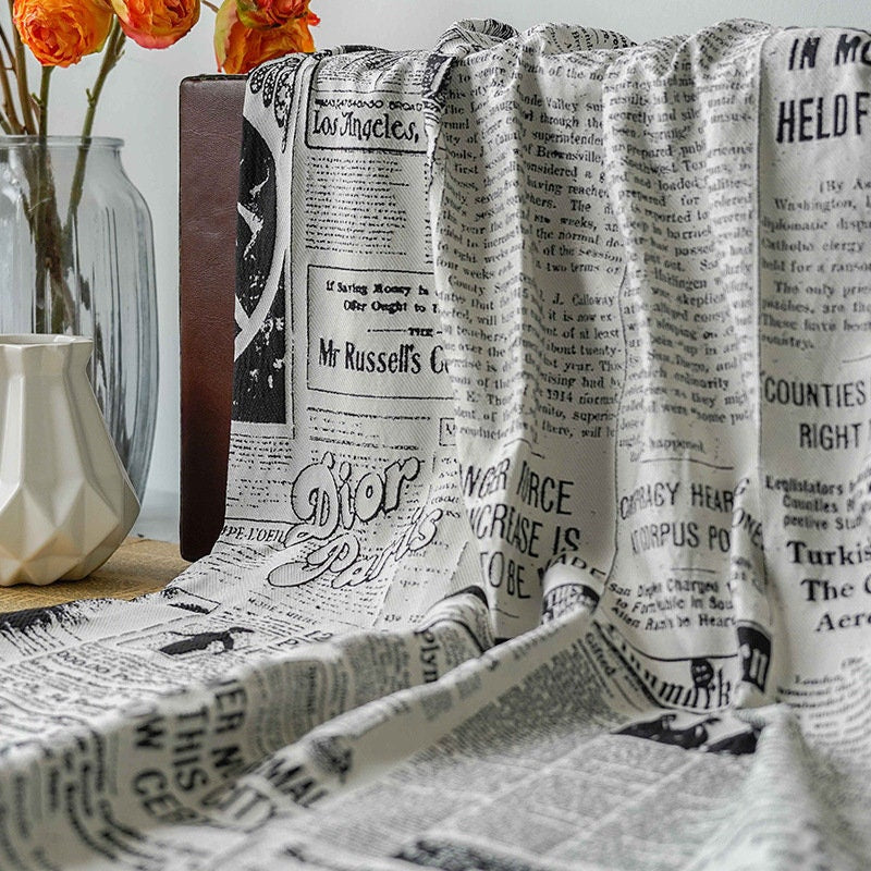 Newspaper Print Jacquard Fabric: Upholstery, Costume, & DIY Sewing - 54"W