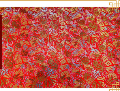 Banana Leaf Silk Brocade Fabric: 45"W Rayon Upholstery & Costume