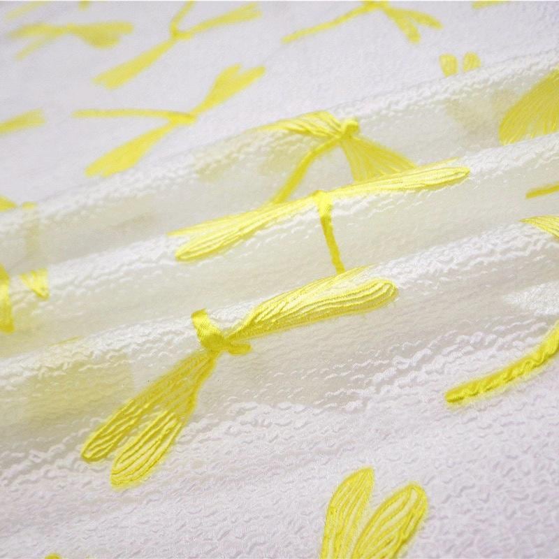Dragonfly Jacquard Fabric: Gold Embossed Upholstery, Sewing, Costume (55"W)