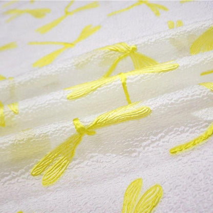 Dragonfly Jacquard Fabric: Gold Embossed Upholstery, Sewing, Costume (55"W)