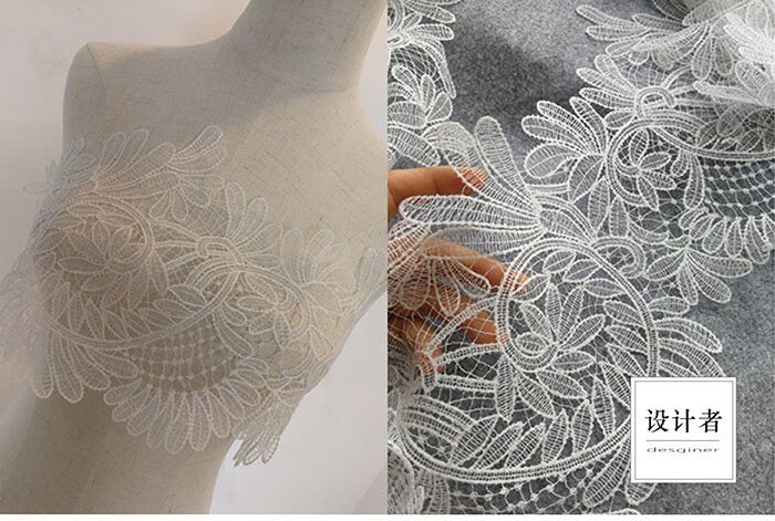 Embroidered Flower Lace Ribbon: Palace Forest Style Polyester Trim
