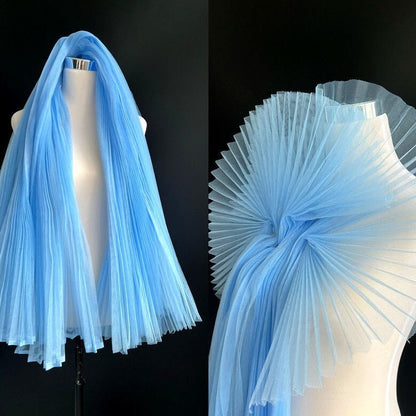 Pleated Tulle Fabric: 59" Wide Stiff Mesh, Designer Wedding Material