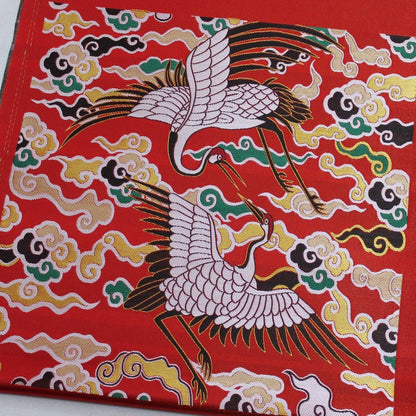 Crane Brocade Fabric: Colorful Asian Decor Fabric