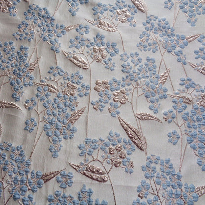 Gold Thread Jacquard Fabric: 3D Vintage Floral Upholstery, 55"W