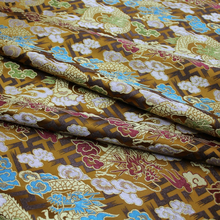 Dragon Robe Fabric: Silk Rayon Cheongsam Material, 29"W