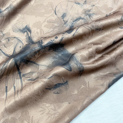 Floral Botanical Print Fabric: 55"W Polyester Spandex Blend