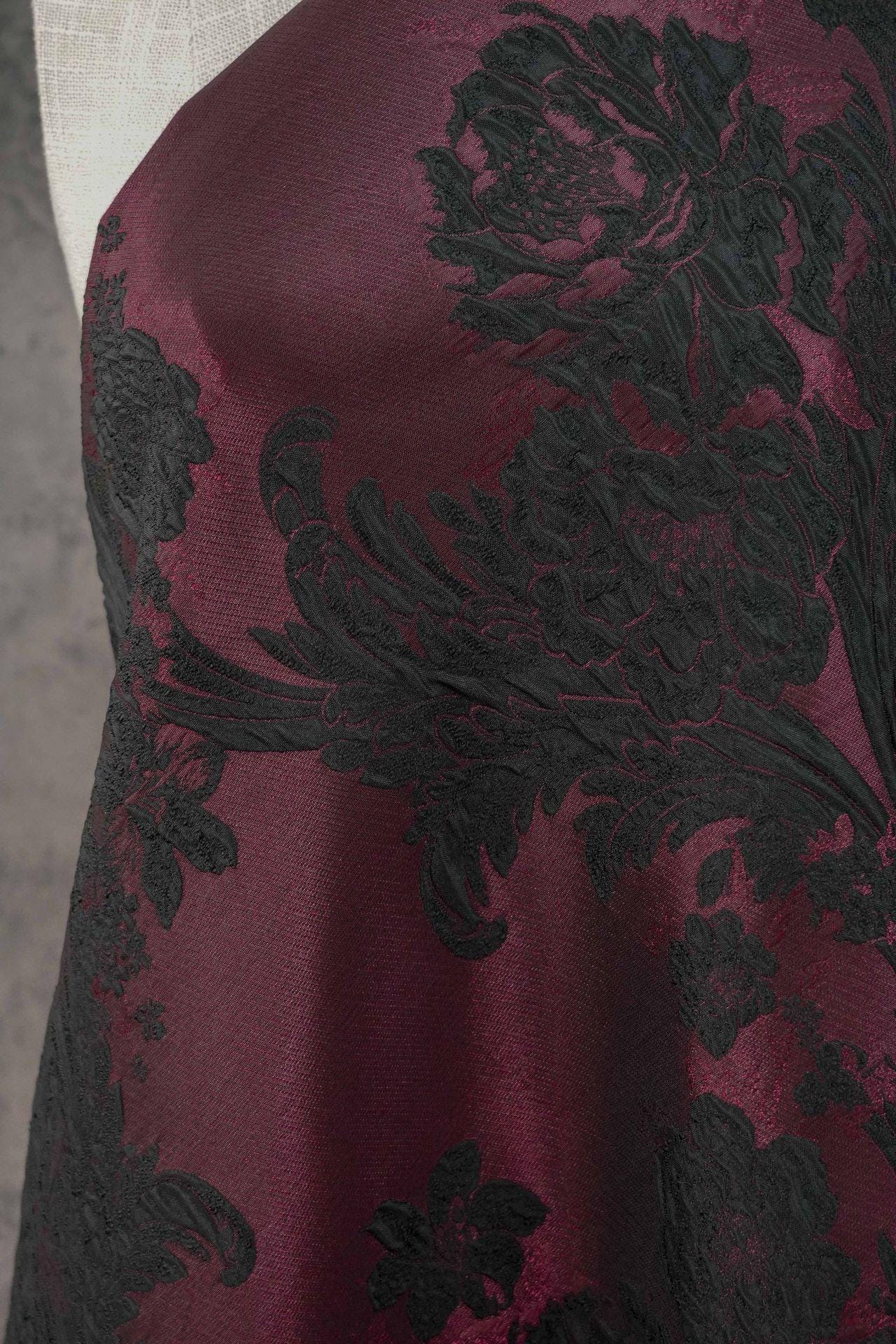 Embossed Vine & Floral Fabric: Upholstery, Costume, Decor - 55"W