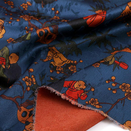 Ancient Painting Jacquard Fabric: Rayon Blend Cheongsam Dressmaking Material, 55" Wide