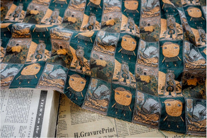 Cartoon Graffiti Jacquard Fabric: Abstract Oil Painting Style, 63"W