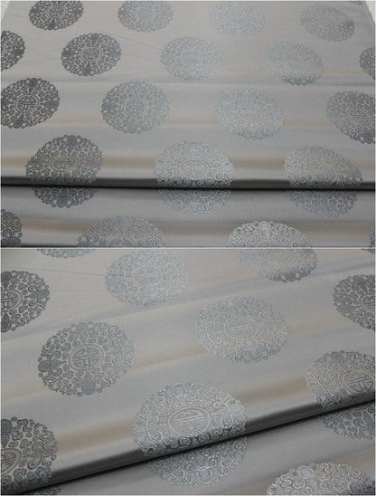 Chinese Fu Symbol Brocade Jacquard Satin Fabric - 29.5"W