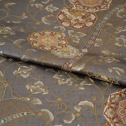 Nishijin Ori Brocade Fabric: Phoenix Flowers, Japanese Style (59"W)