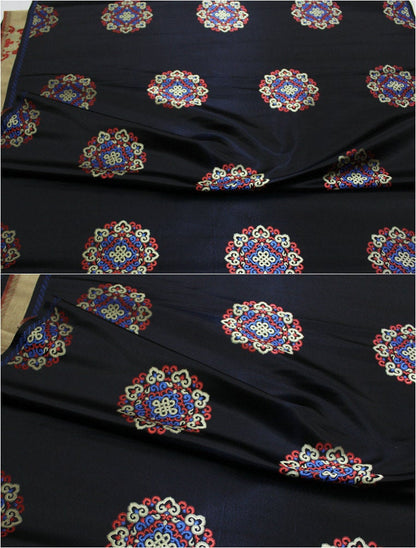 Chinese Brocade Fabric: Mongolian Gown Robe Decoration (29.5"W)