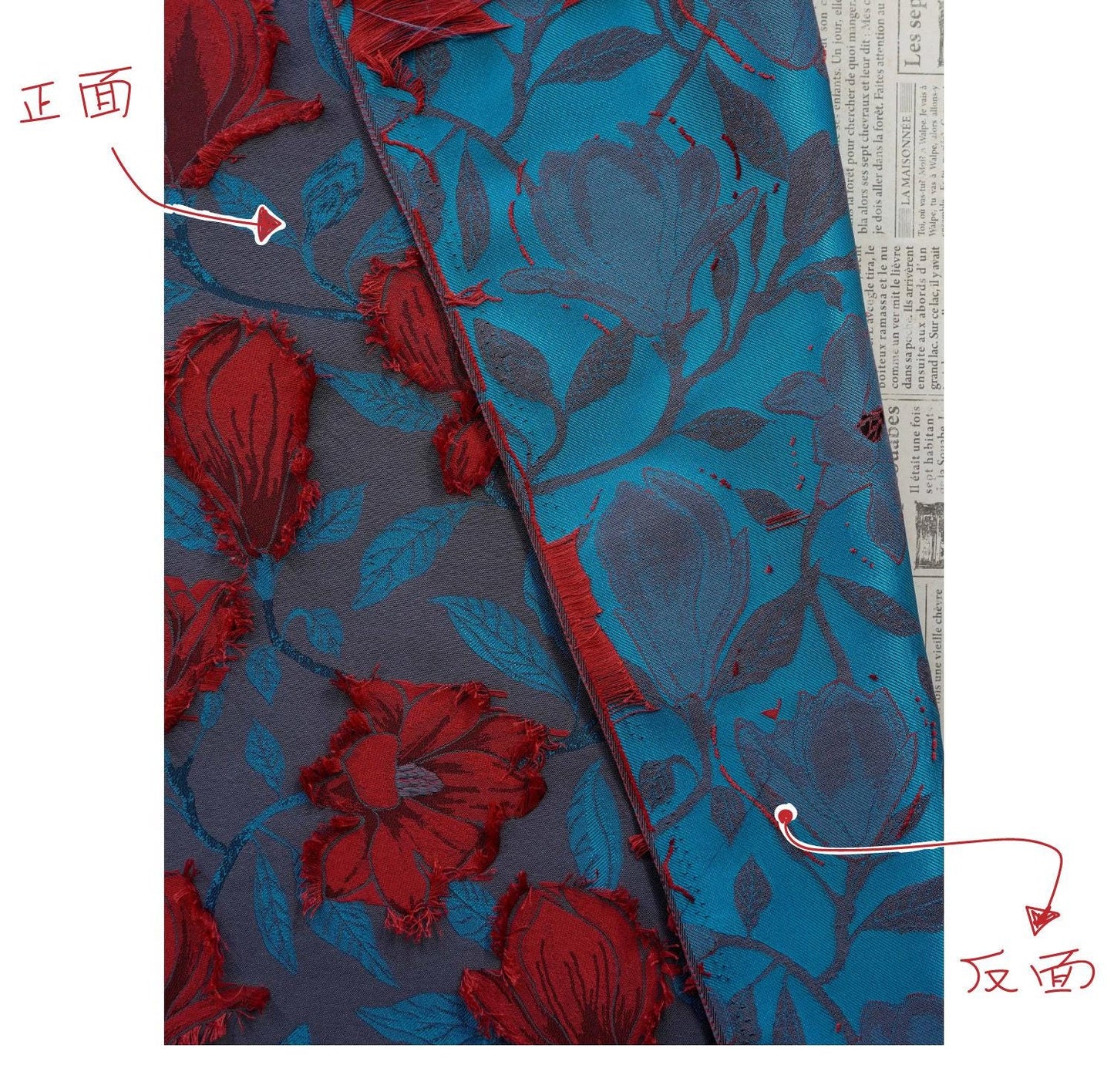 European 3D Embossed Paisley Jacquard Fabric ��� Decorative Textile for Home Dec" Wide