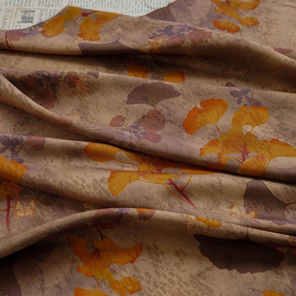 Autumn Leaf Satin Fabric: 59"W Gambiered Canton Gauze
