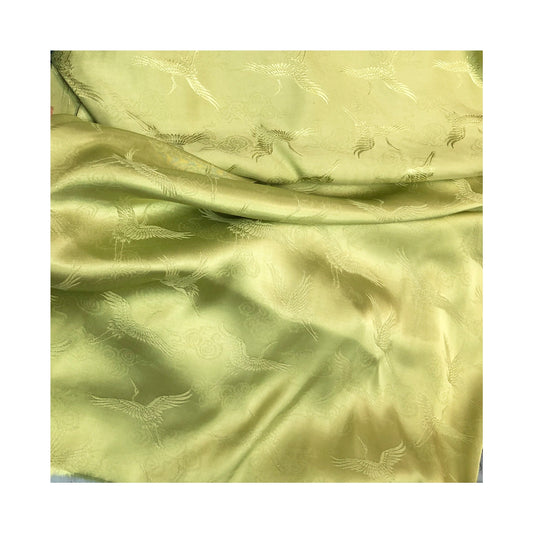 Crane Jacquard Satin Fabric: 59" Wide Antique Chinese Cosplay Sewing Fabric