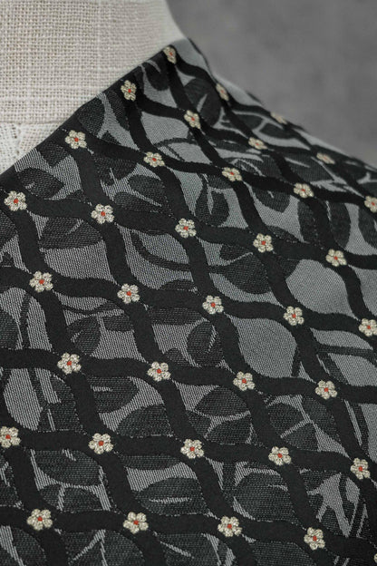 Tissu jacquard brocart ondulé rétro - Matériel de couture à motifs floraux
