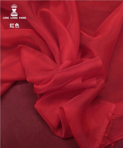 Tissu organza transparent : voile de mariée uni, tissu pour costume (150 cm de large)
