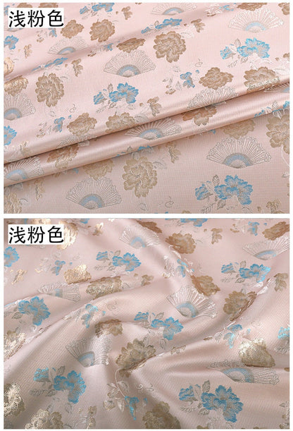Floral Silk Brocade Fabric: 59"W Cheongsam Costume Material