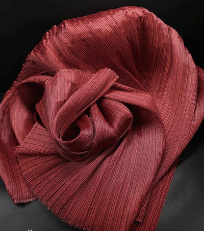 Pleated Organza Fabric: Shiny Crinkled Texture, 55" Wide