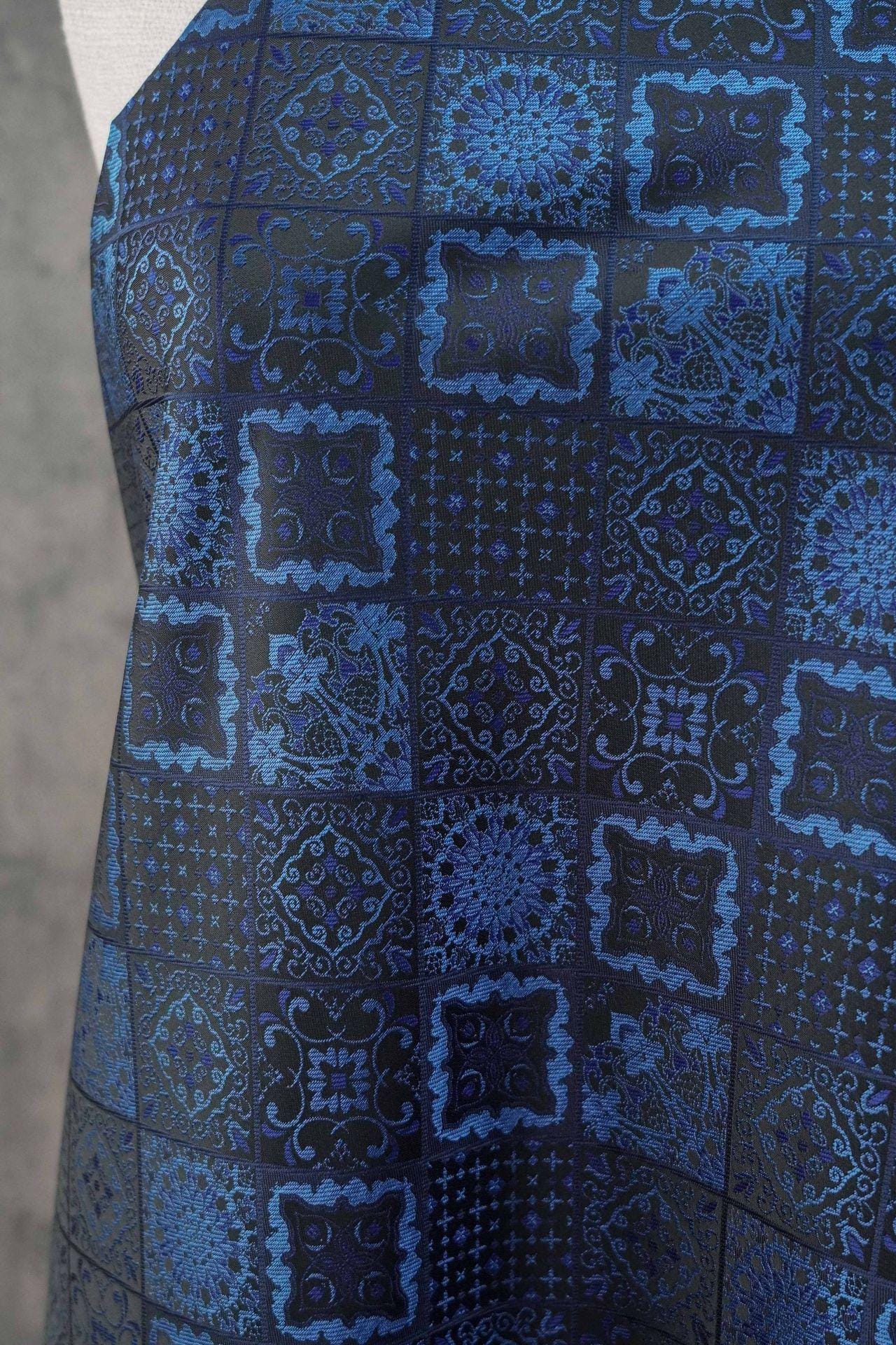 Tissu brocart à motifs floraux géométriques | Jacquard Cheongsam, 165 cm de large
