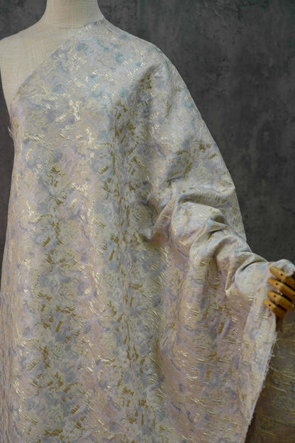 Gold Thread Jacquard Fabric: 3D Oil Painting Texture, 59" Wide - By The Meter