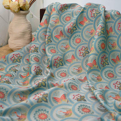 Butterfly Phoenix Jacquard Fabric: Embossed Woven Textile, 64"W