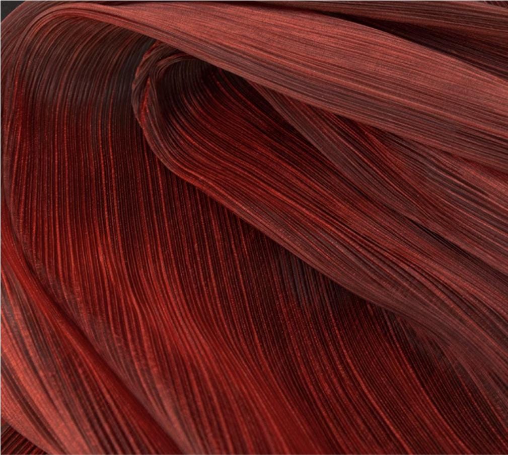Two-Tone Pleated Organza Fabric: Fantasy Gradient Designer Material