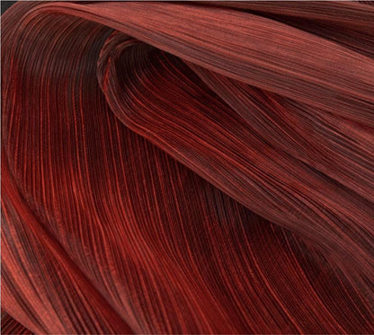 Two-Tone Pleated Organza Fabric: Fantasy Gradient Designer Material