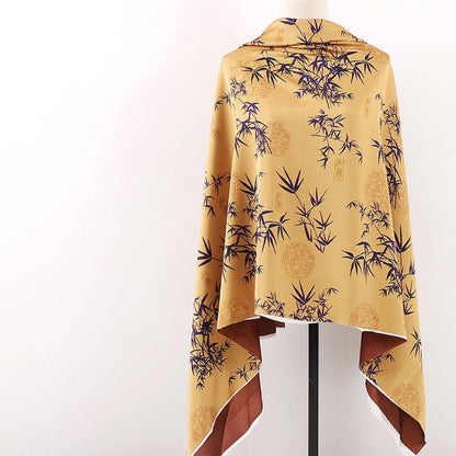 Tissu satin de soie Tea : imprimé bambou, 150 cm de large