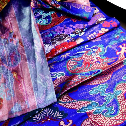 Dragon Jacquard Satin Fabric: Silk Rayon Brocade, Costume Decor - Poppylollipop