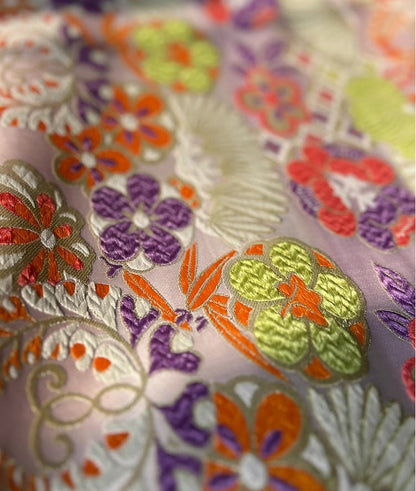 Nishijin Ori Brocade Fabric: Banana Flower Jacquard Silk (59"W)