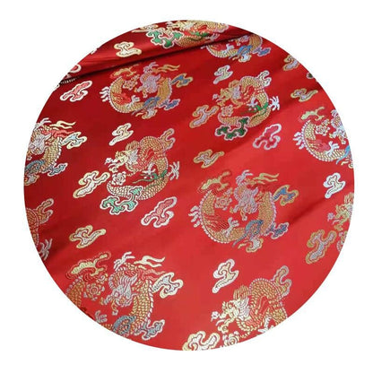 Dragon Brocade Fabric: Multicolor Chinese Rayon, 29.5" Wide