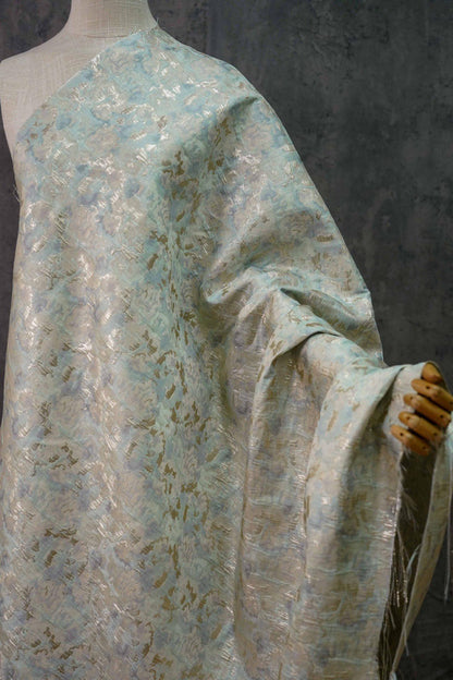 Gold Thread Jacquard Fabric: 3D Oil Painting Texture, 59" Wide - By The Meter