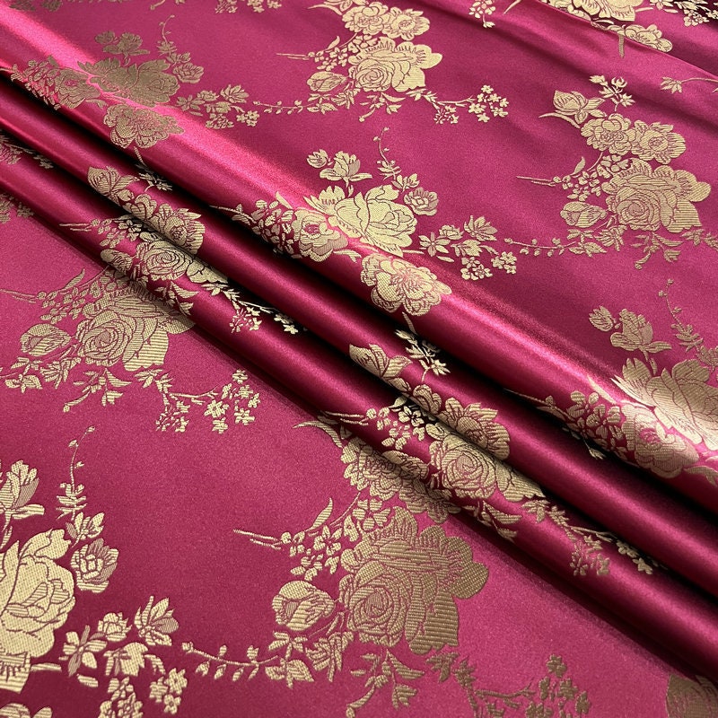 Nishijin Japanese Floral Brocade Fabric: High-Precision Rayon Sewing