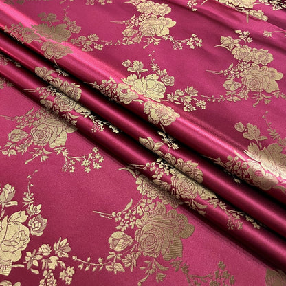 Nishijin Japanese Floral Brocade Fabric: High-Precision Rayon Sewing
