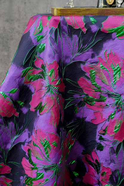 Tissu jacquard floral en relief ��� Matière de couture abstraite" Large
