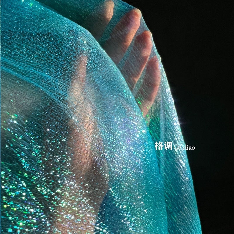 Iridescent Organza Fabric: Two-Tone Symphony Polyester, 41" Wide