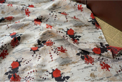 Floral 3D Jacquard Fabric: Bright Upholstery, Costume, Decor - 59" Wide