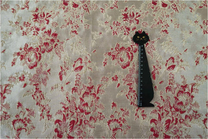 Gold Thread Jacquard Fabric: 3D Embossed Floral Woven Material