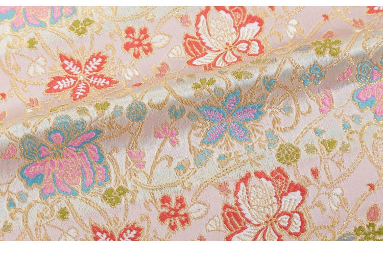 Lotus Silk Brocade Fabric: Traditional Cheongsam Sewing, 27.5"W