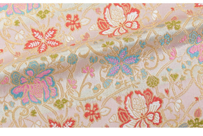 Lotus Silk Brocade Fabric: Traditional Cheongsam Sewing, 27.5"W