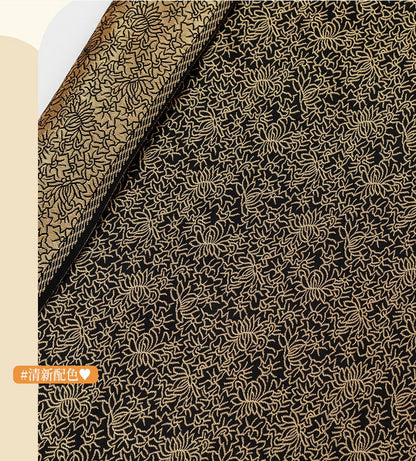 Nishijin Reversible Gold Damask Brocade Fabric: 29.5" Wide