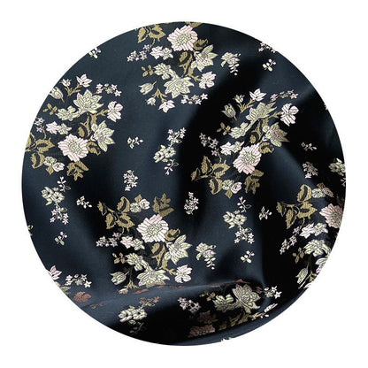 Pink Floral Brocade Fabric: Shiny Rayon Chinese Silk (By The Meter)