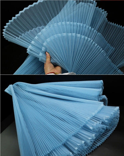 Pleated Tulle Fabric: 63" Wide Stiff Texture Wedding Gown Fabric