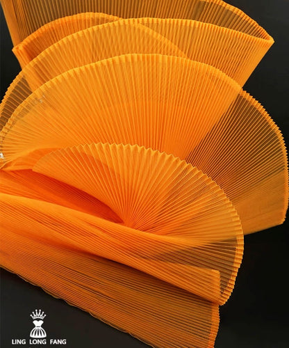 Pleated Tulle Fabric: Stiff Hard Yarn, 63" Wide Designer Material