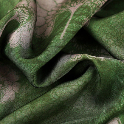 Floral Satin Fabric: 59"W Double-Sided Print for Sewing & Decor