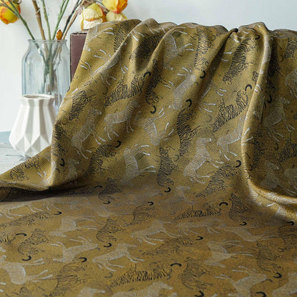Tiger & Zebra Brocade Fabric ��� Vintage Chinese Jacqua" Wide