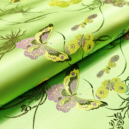Butterfly Brocade Fabric: Rayon Satin Damask, 45" Wide - By The Meter